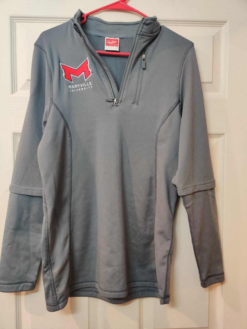 Maryville University Saints Pullover Mens S Gray Rawlings 1/2 Zip Sweatshirt
